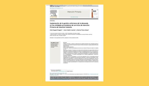 Més informació sobre l'article Implantación de la gestión enfermera de la demanda en las entidades proveedoras de servicios de Atención Primaria de Salud de Cataluña