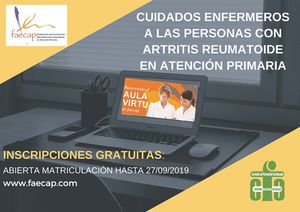 Més informació sobre l'article Curs online: Cures infermeres a les persones amb artritis reumatoide a l’Atenció Primària organitzat per la FAECAP