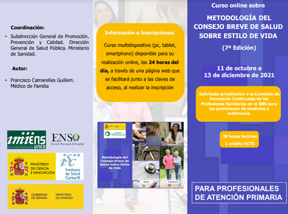 Més informació sobre l'article Curs Gratuït Exclusiu Socis: Metodologia del Consejo breve de salud sobre estilo de vida