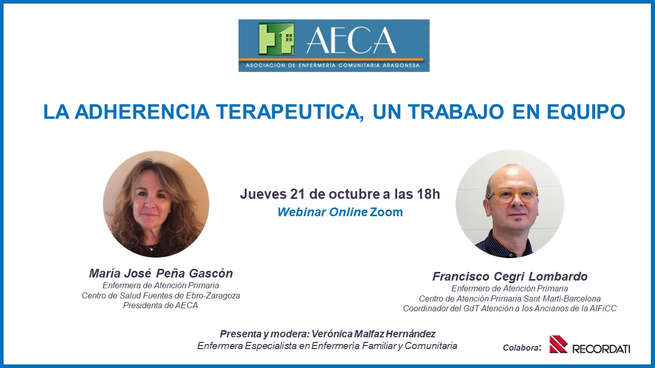 Més informació sobre l'article Webinar AECA: LA ADHERENCIA TERAPEUTICA, UN TRABAJO EN EQUIPO