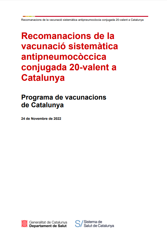 Actualment esteu veient Recomanacions de vacunació Pn20 a Catalunya
