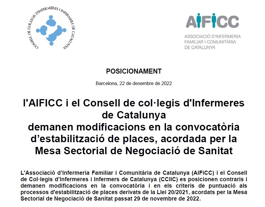 Més informació sobre l'article AIFICC CCIC Posicionament ICS Estabilització de Plantilles