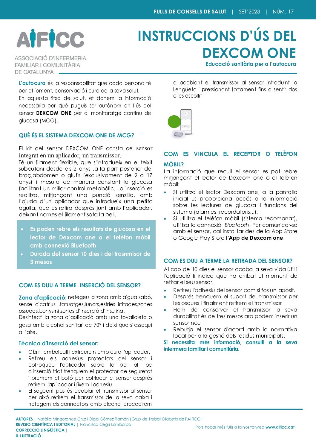 Més informació sobre l'article Instruccions d’ús del DEXCOM ONE